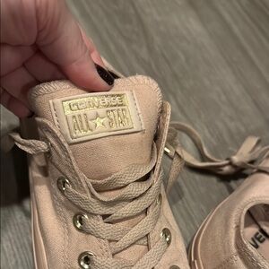 Converse Rose Gold Sneakers Classic Canvas Low-Top Gold Accents